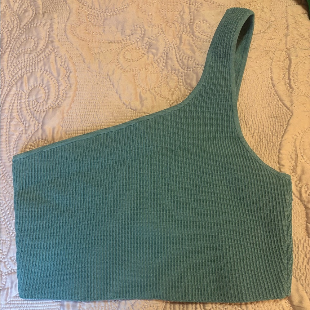 Aritzia sculpt knit one shoulder crop top